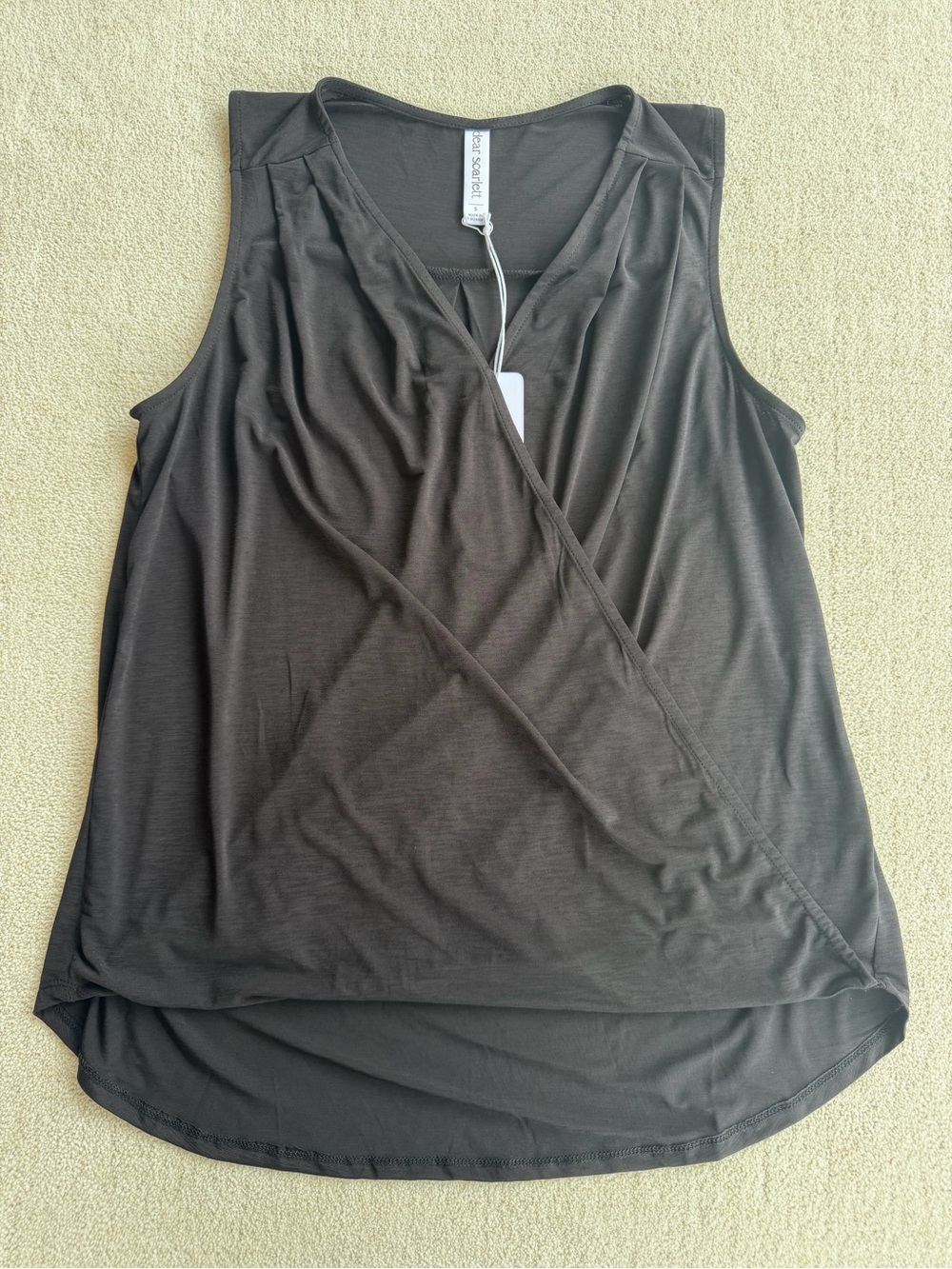 Dear Scarlett Wrap-Front Sleeveless Tank Top - Black